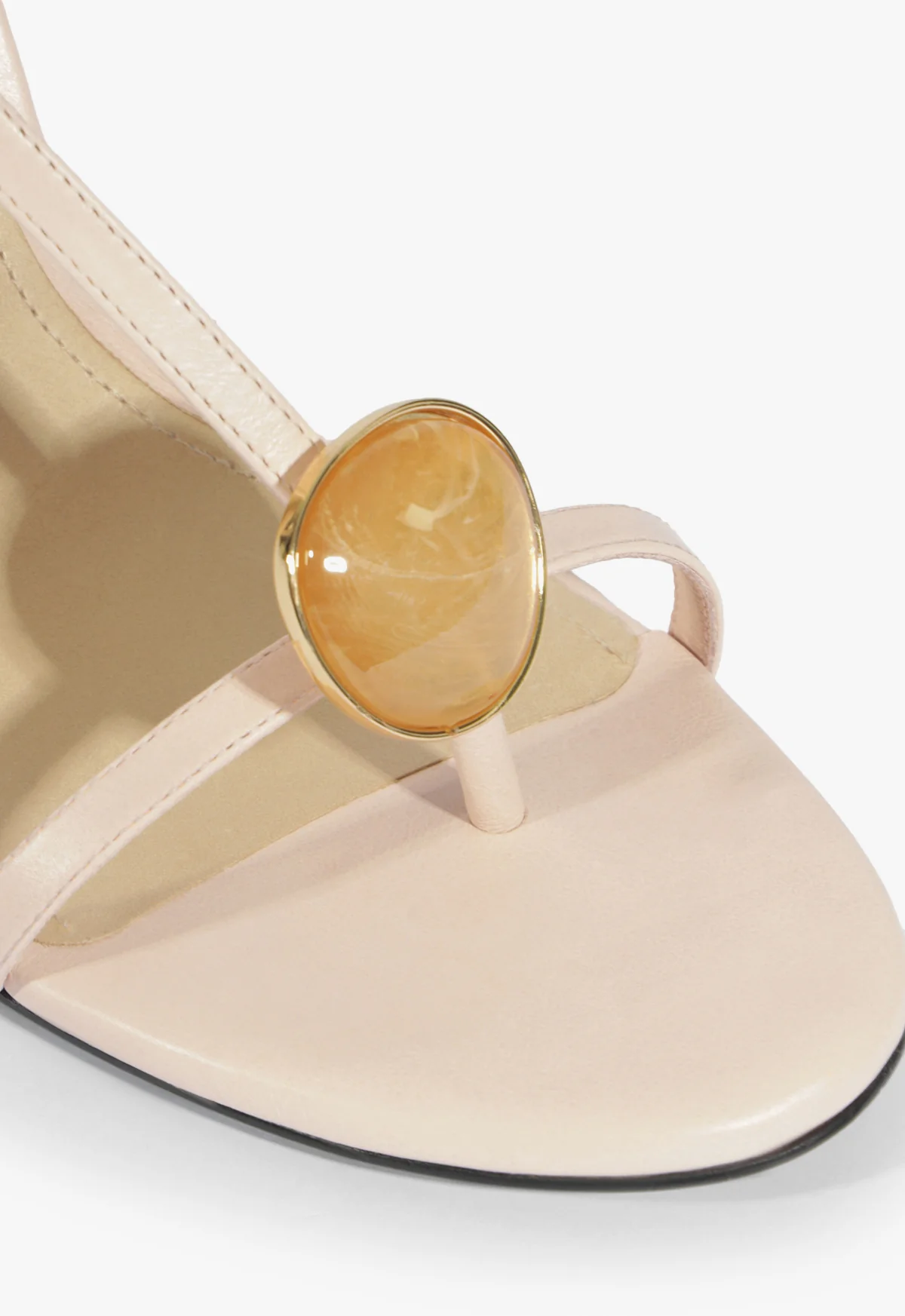 Azure Embellished Leather Sandal - Image 6