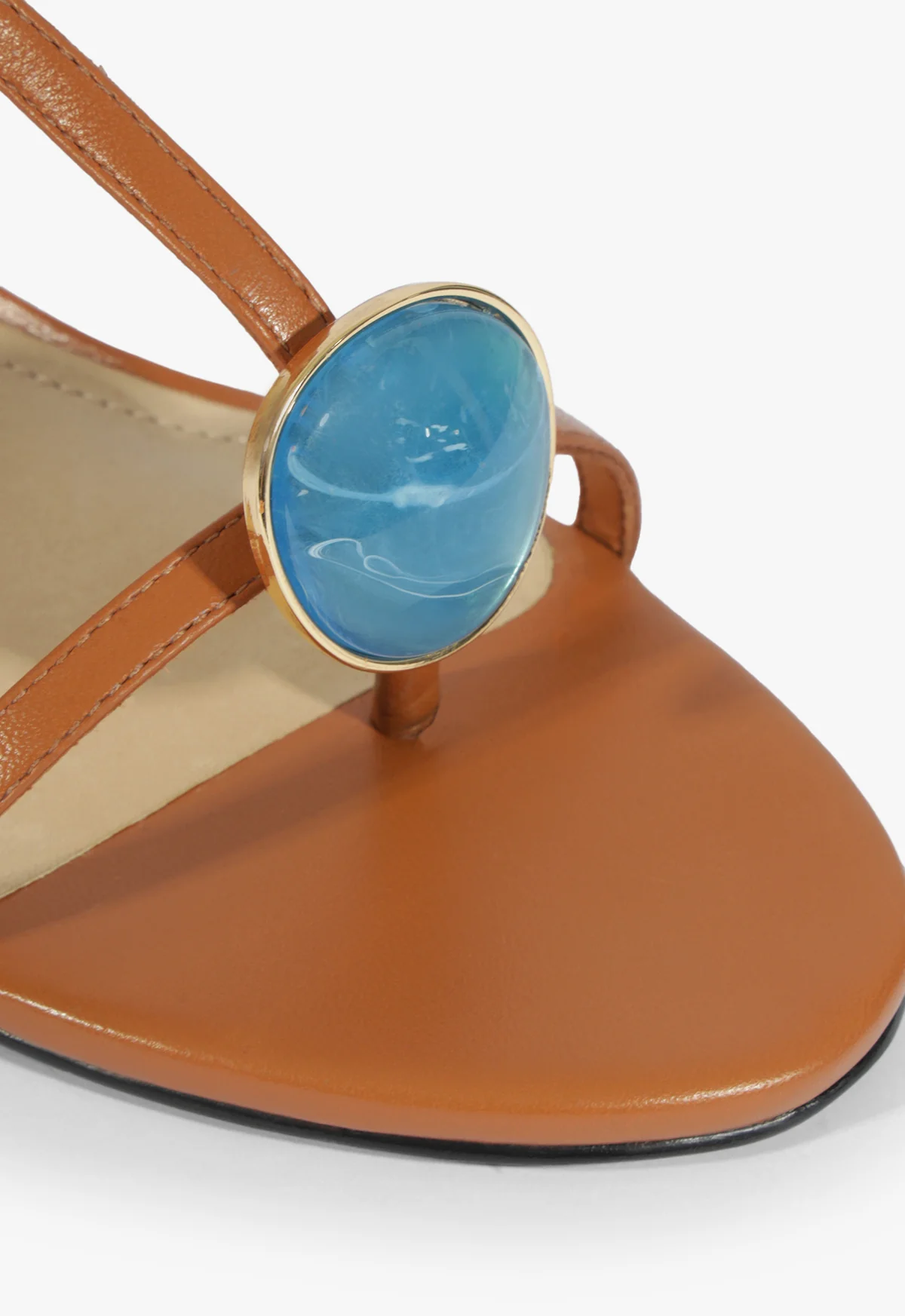 Azure Mid Embellished Leather Sandal - Image 7