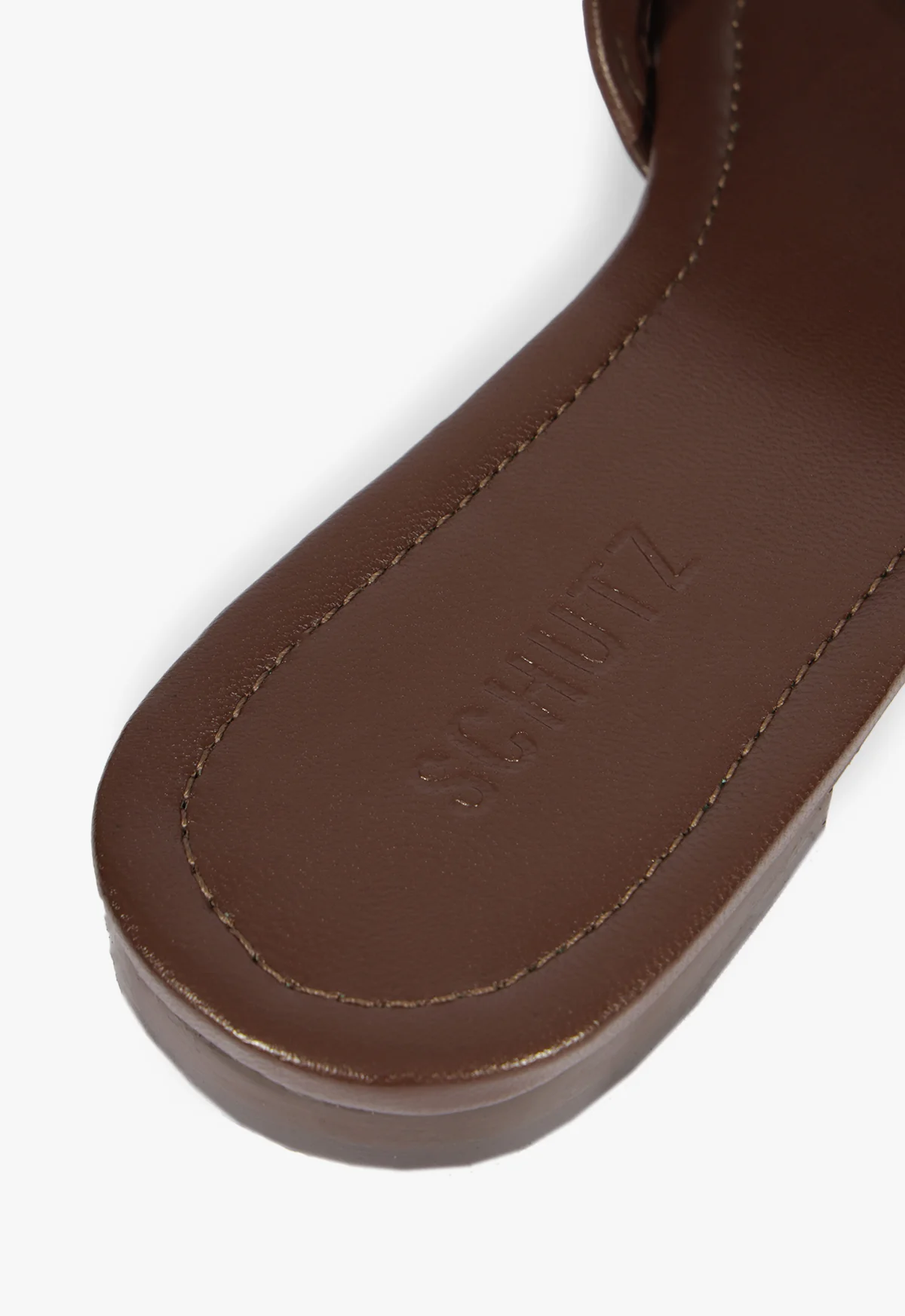 Juliet Brown Leather Flat Sandal - Image 7