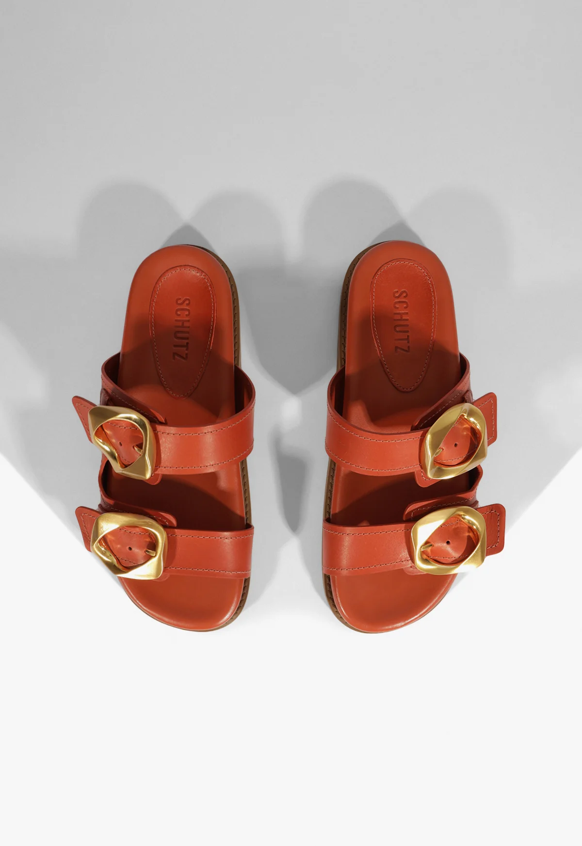 Olga Orange Leather Sporty Sandal - Image 5