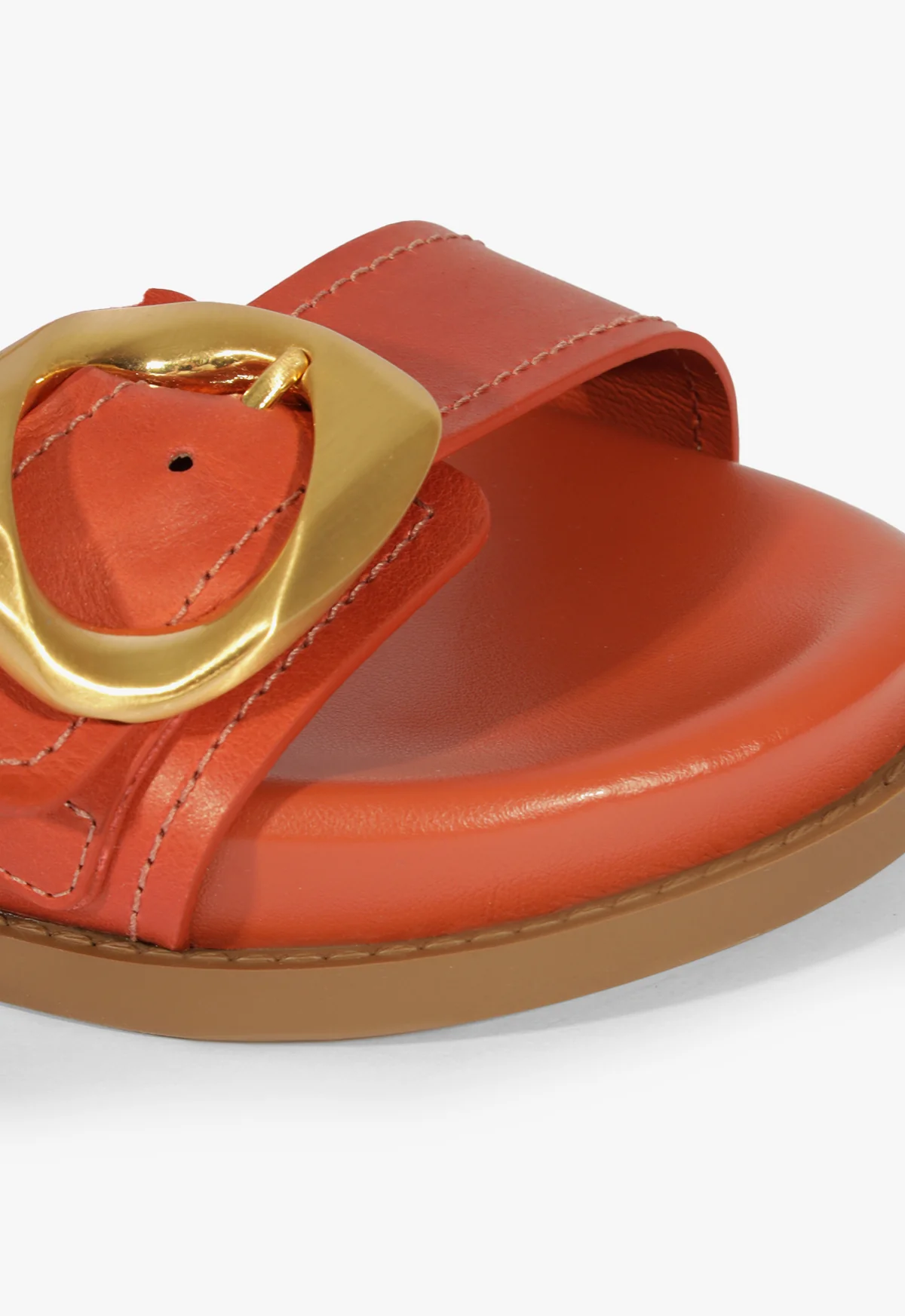 Olga Orange Leather Sporty Sandal - Image 7